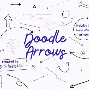 Doodle Arrows >> 300 hand-drawn arrow vectors >> Pre-cut digital stickers for Goodnotes, Digital Planner, Notability, PDF, Digital Notebook