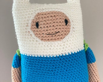 Adventure Time Teddy Amigurumi |Finn the Human Crochet Doll |Custom Comfort Cartoon Character |Stuffed Plush Toy |Personalised Birthday Gift