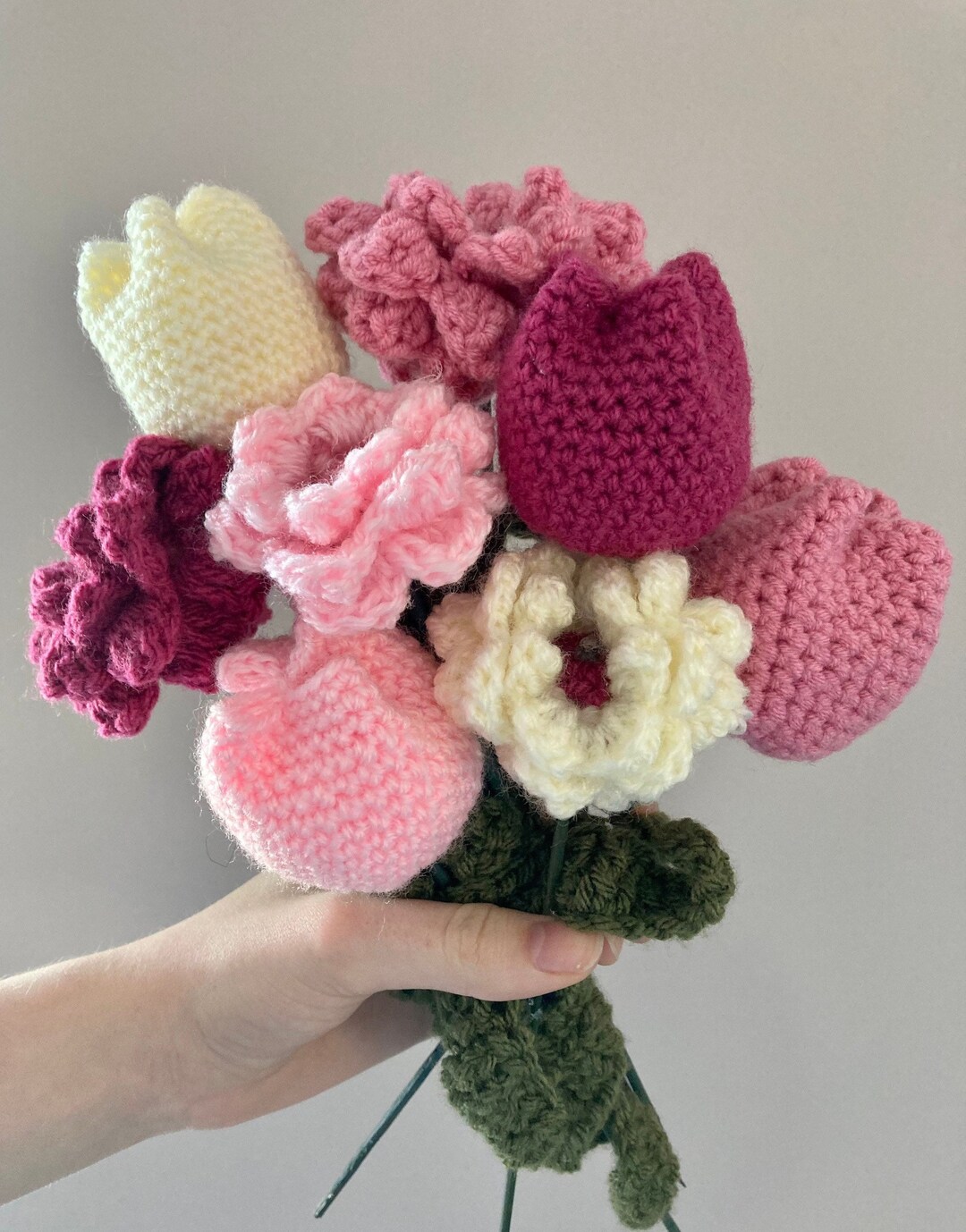 Crochet Flower Bouquet Custom Wife/girlfriend Present Floral ...