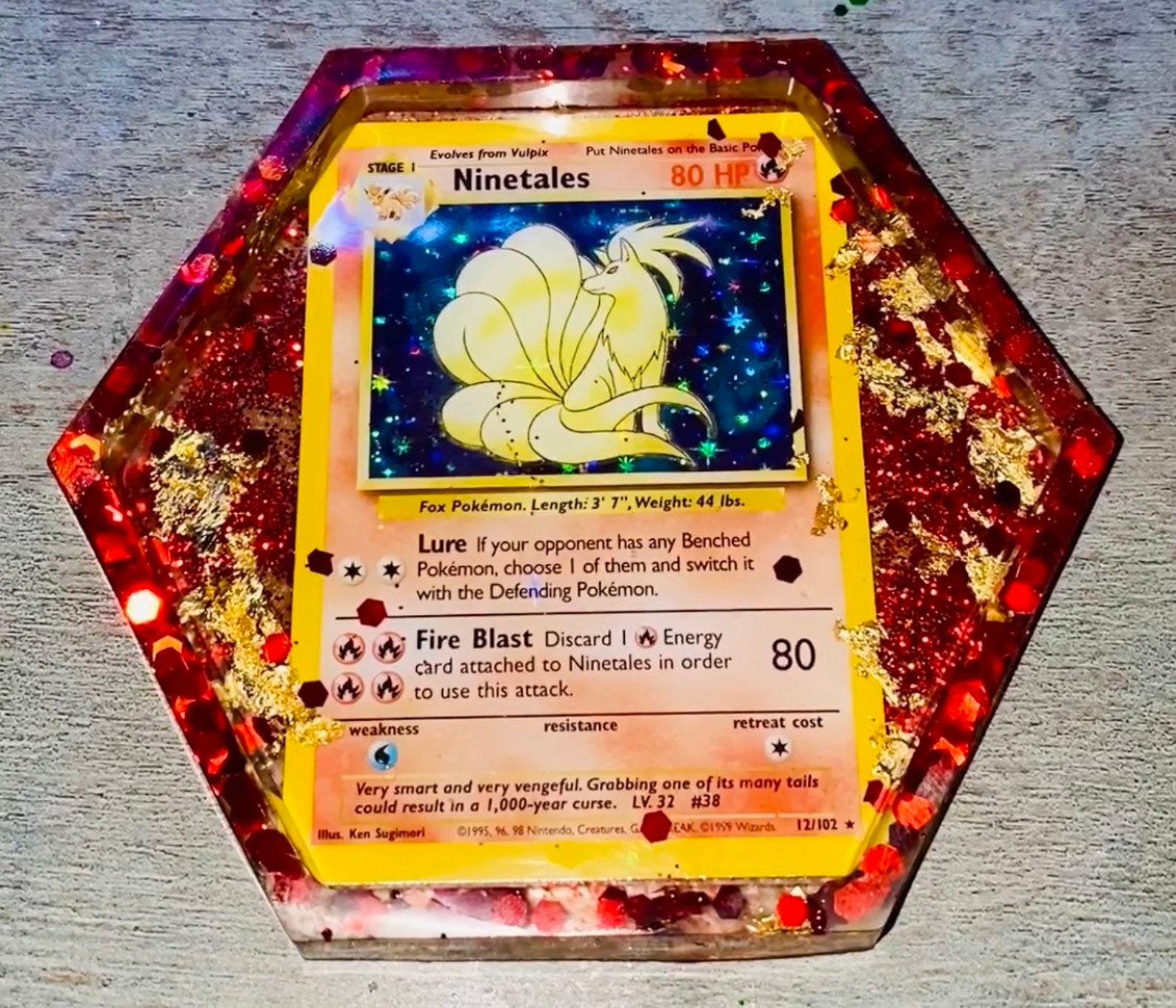 Custom Pokémon Card Resin Coaster Set Fire Type Pokémon Etsy