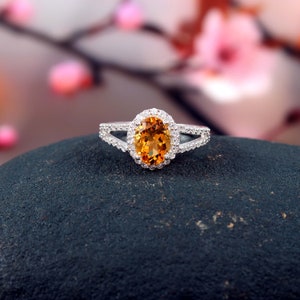 Citrine Ring, Oval Cut Ring, November Birthstone, Sterling Silver, Engagement Ring, Yellow Gemstone Ring, Wedding Gift Ring, Everyday ring