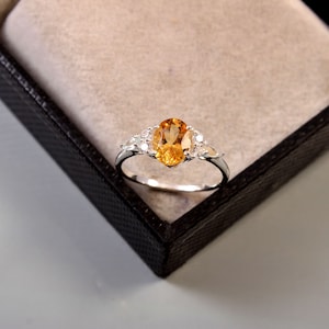 Citrine Ring, Natural Citrine Ring, Engagement Ring, Promise Ring, Oval Cut Ring, November Birthstone Ring, Wedding Ring, Bridal Ring