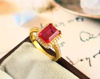 Ring med labradorrubin i roséguld och sterlingsilver - jubileumsring med uttalande