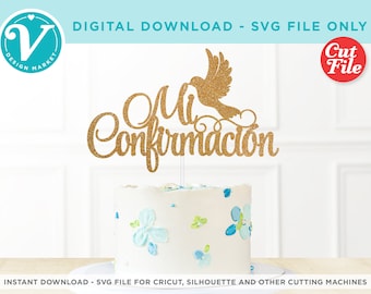 Fichier SVG de décoration de gâteau Mi Confirmacion | Cricut, Silhouette (téléchargement numérique)