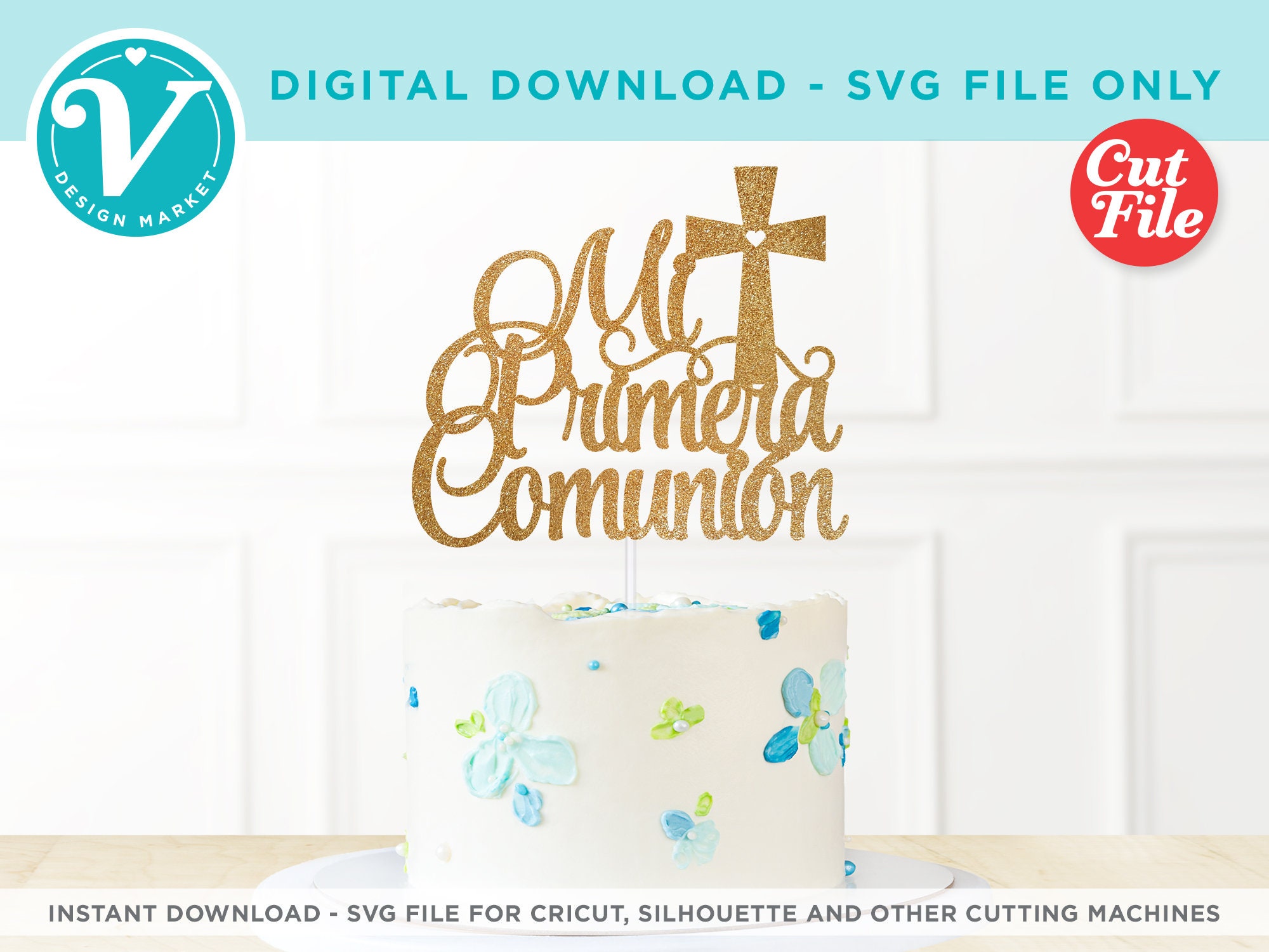 Mi Primera Comunion Double Layer Cutting file SVG/JPG/DXF, cake topper -   España