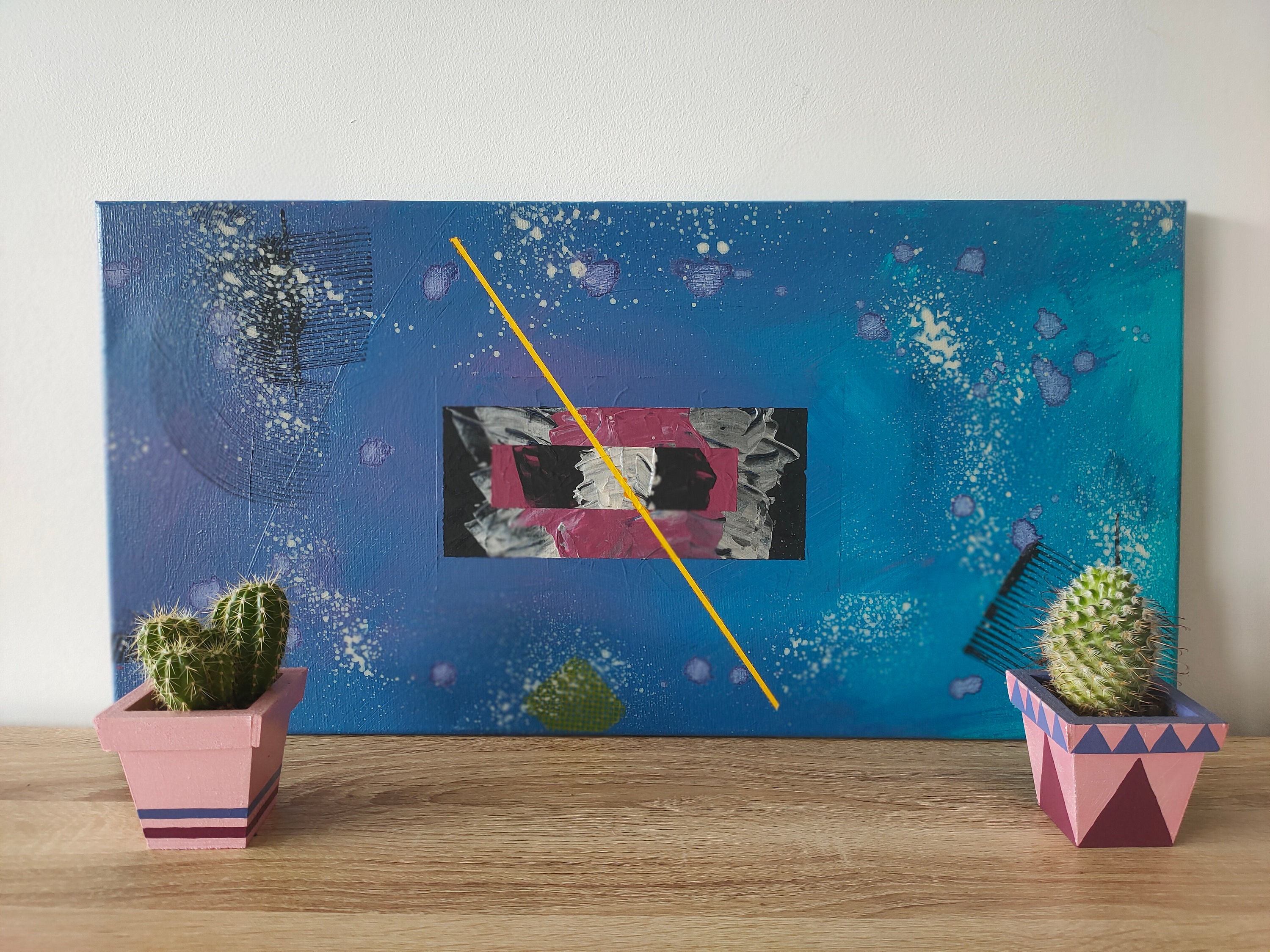 Peinture Acrylique sur Toile, Art Moderne, 30x60cm