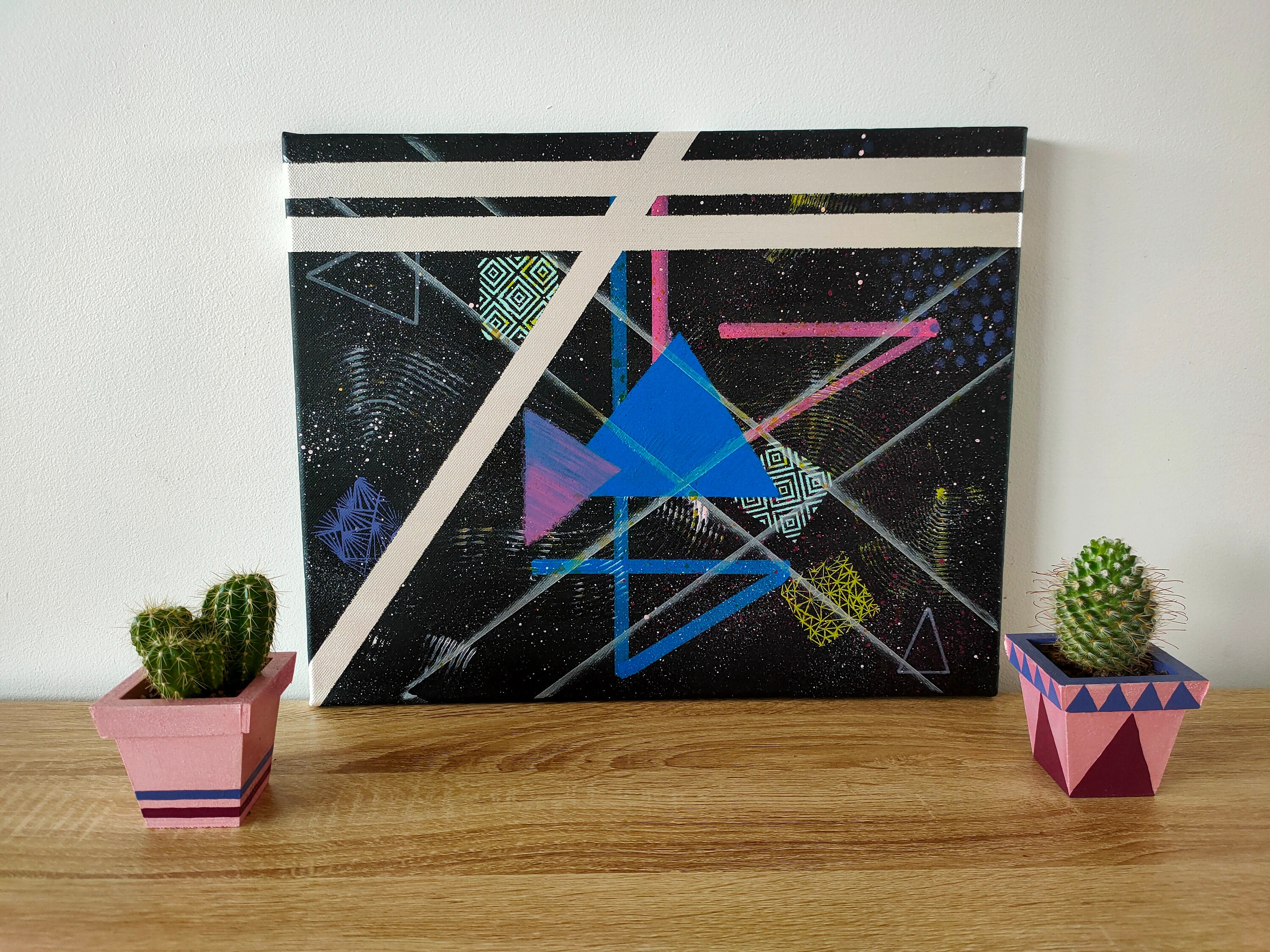 Peinture Acrylique sur Toile, Art Moderne. Peinture Abstraite. 41x33 cm