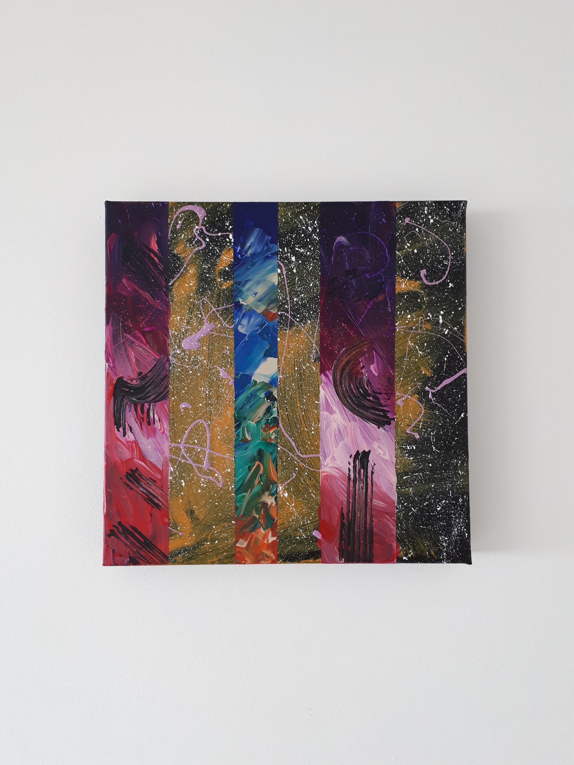 Tableau Peinture Abstraite, Acrylique Art Contemporain 30x30cm