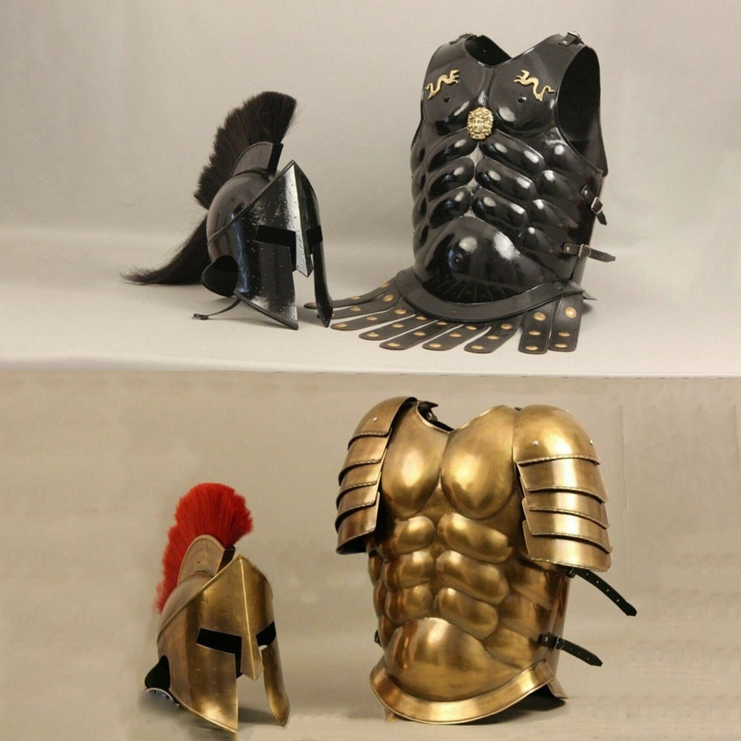 Great King Leonidas Full Armor Set Spartan Helmet Spartan Armour Halloween Costume & Wearable