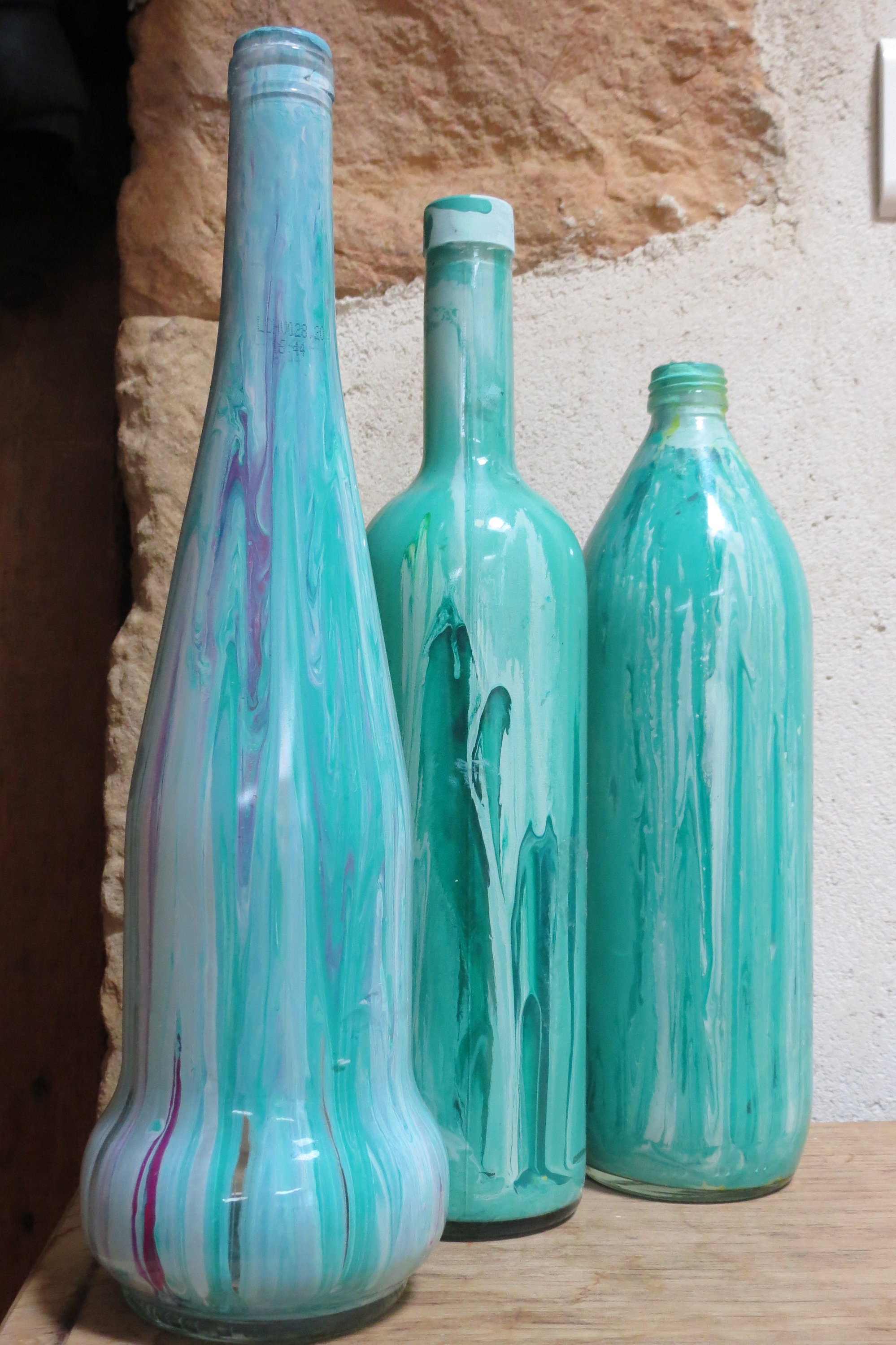 Lot de 3 Vases Soliflores ou Bougoirs