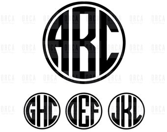 Download Circle Monogram Font Svg Etsy