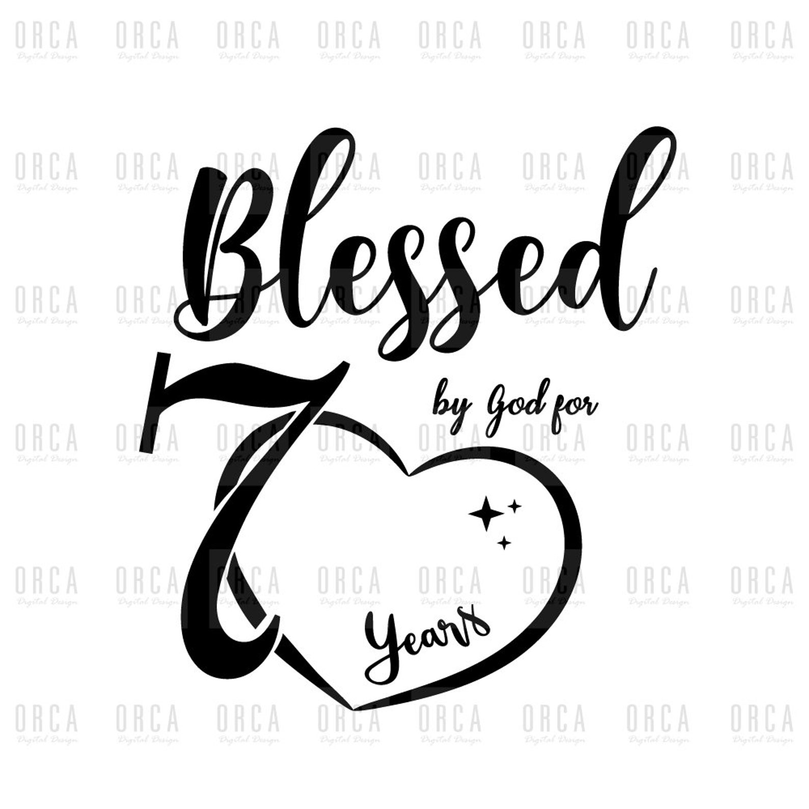 Blessed by God for 70 Year Birthday svg png digital file | Etsy