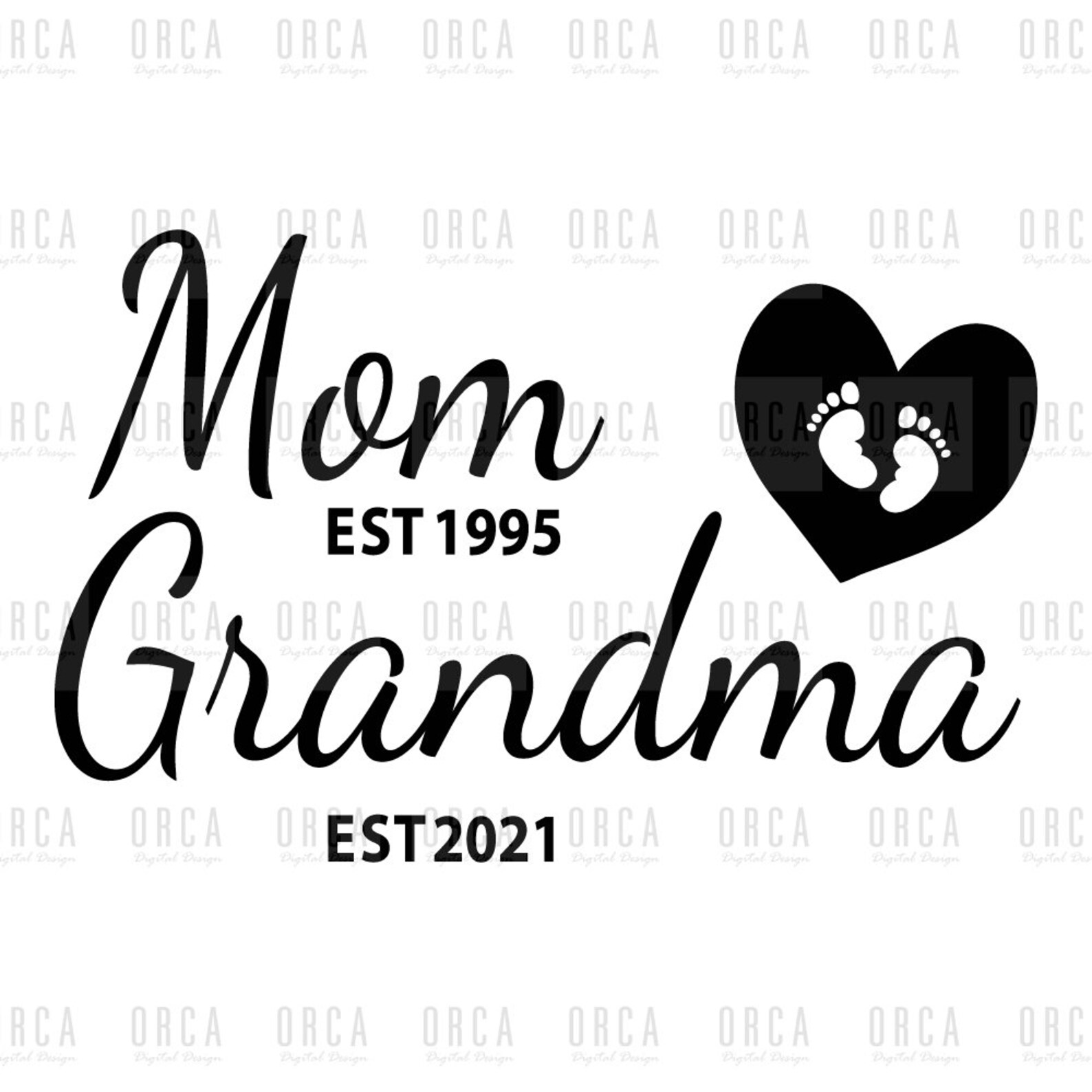 Mom Est Grandma Est Custom svg Mom Grandma Mom Mimi Gigi  Etsy