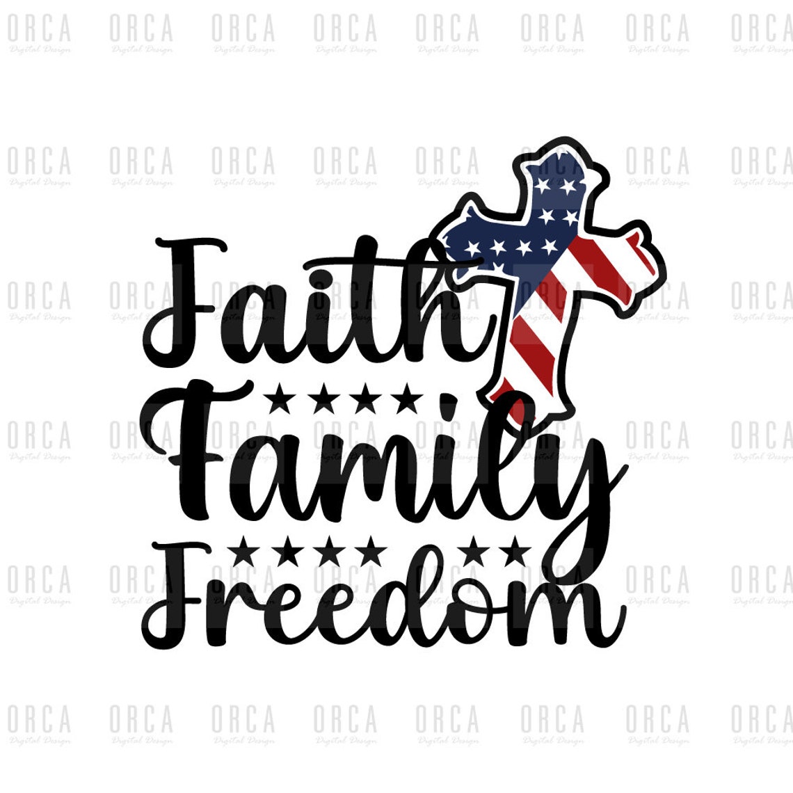 Faith Family Freedom american flag patriotic SVG 4th of July | Etsy