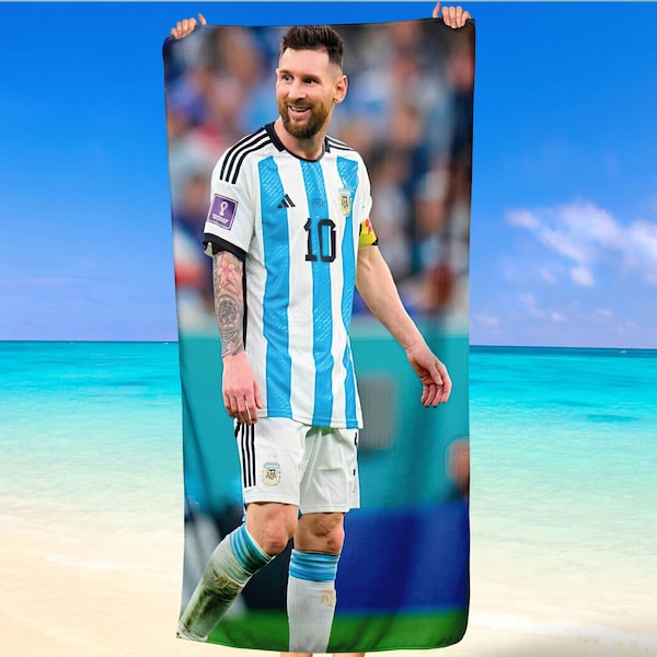 Lionel Andres Messi Argentinien Fußballspieler Fußball Geschenk Strandtuch Bad für die Fans