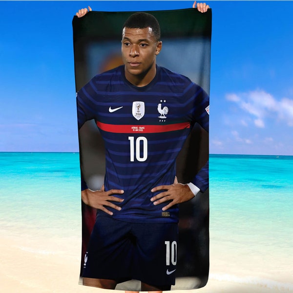 Kylian Mbappé France Paris, joueur de football, cadeau de serviette de plage pour les fans