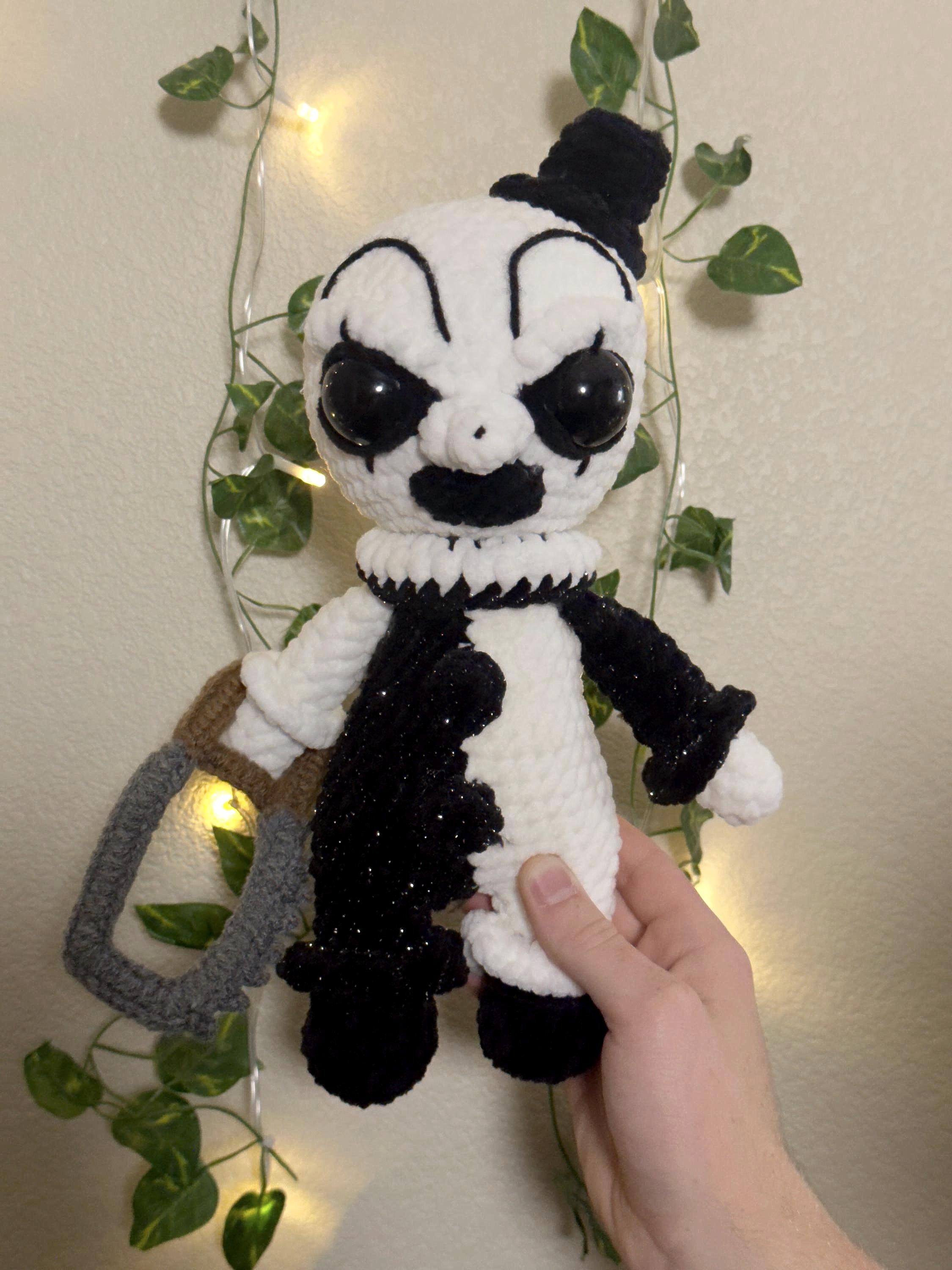 Handmade Crochet Horror Clown Plushie - 12 Inch Stuffed Animal