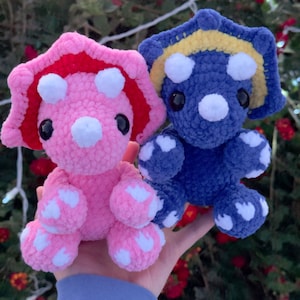 Handmade Crochet Triceratops - crochet dinosaur - crochet triceratops - crochet - handmade - gift - amigurumi - perfect gift for kids