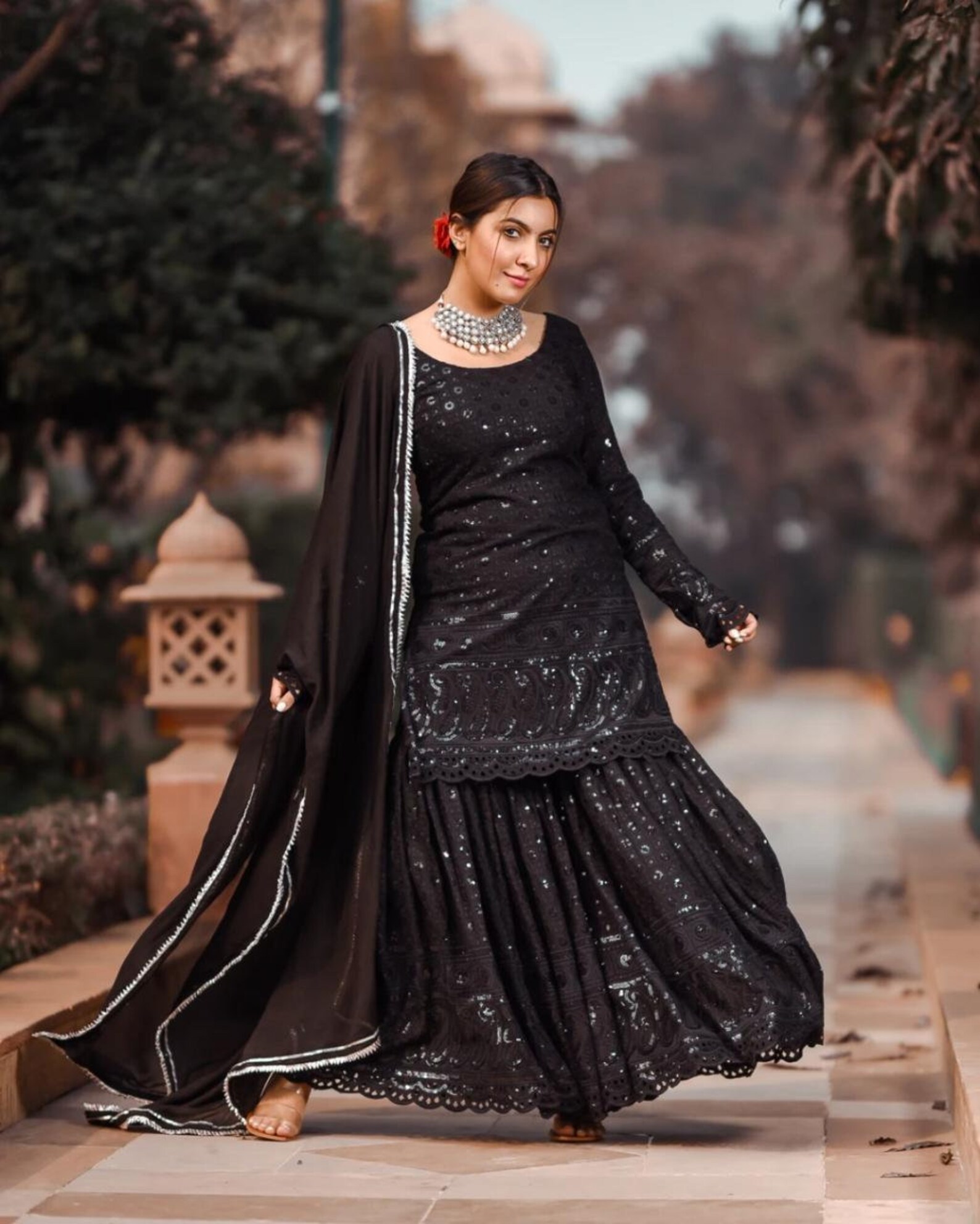 black sequin sharara