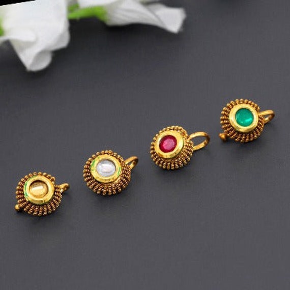 Gold Plated Kundan Floral Nose Ring at Rs 150.00 | Gold Nose Rings | ID:  2853429925748