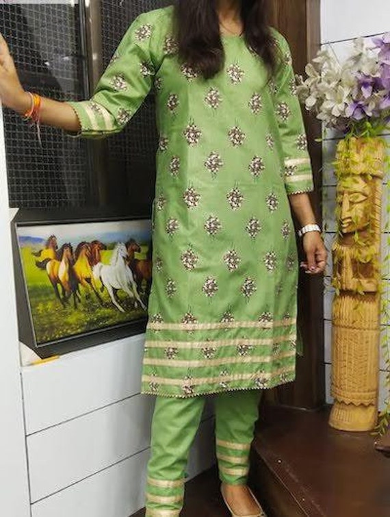 Mint Green Salwar Kameez Kurti Punjabi Suit Etsy