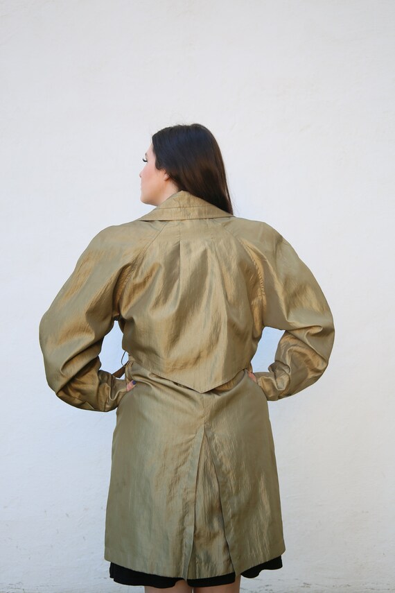 Vintage Trench Coat : Metallic Gold, - image 4