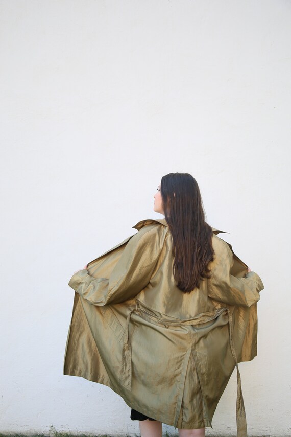 Vintage Trench Coat : Metallic Gold, - image 5