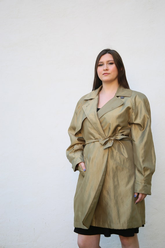 Vintage Trench Coat Metallic Gold, Gem