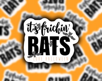 PREMIUM It’s Frickin’ Bats I Love Halloween Vine Sticker *WATERPROOF* | laptop sticker, water bottle sticker, car sticker, sticker decal