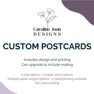 Cartões postais personalizados - Taxa de design - VER DESCRIÇÃO