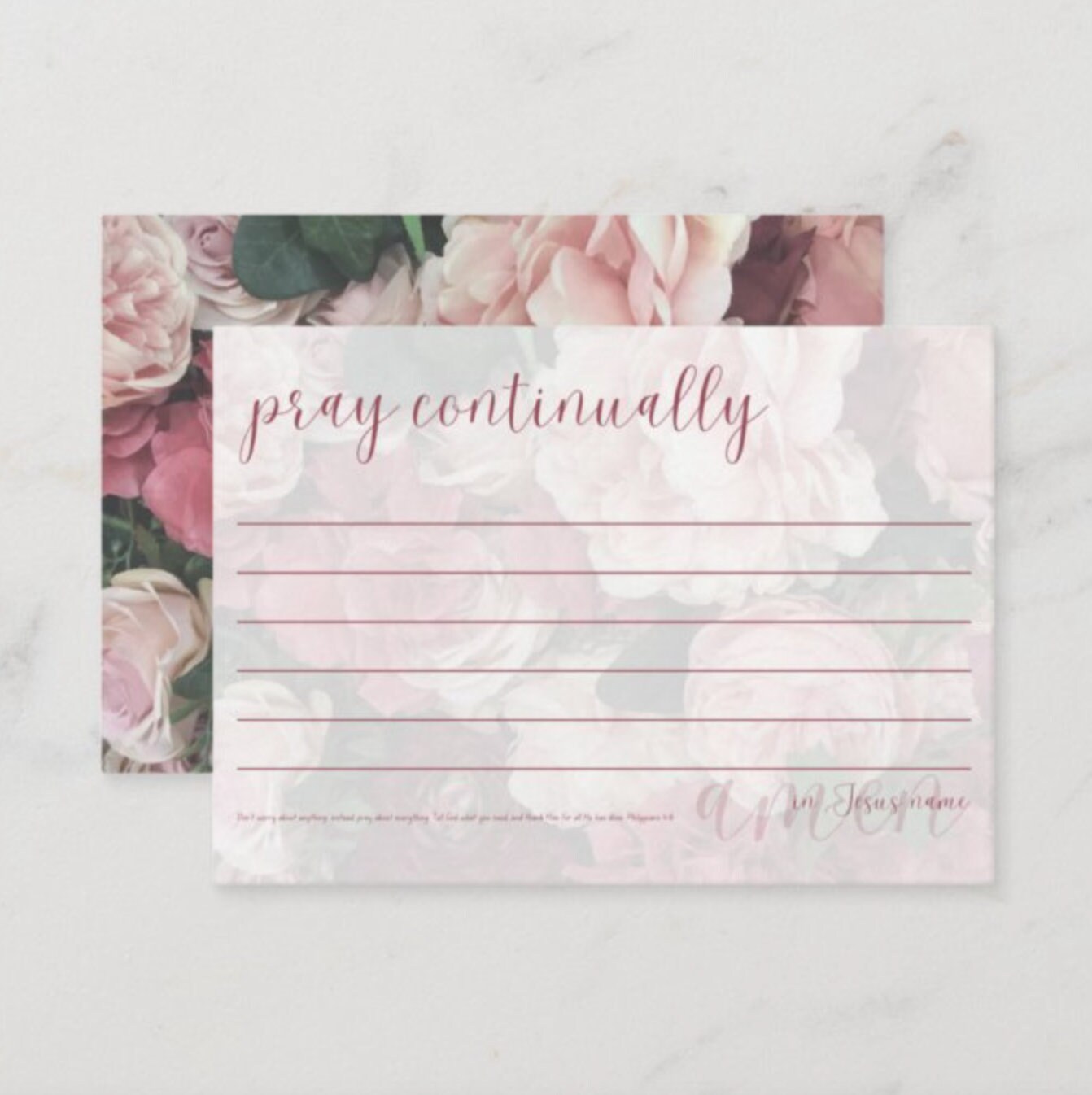 Editable Printable Prayer Card Floral Digital Download - Etsy