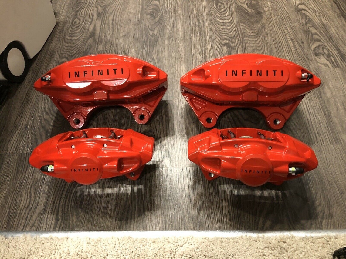 Akebono Sport Calipers 4POT 2POT Front Rear Set Red Q50 Q60 Etsy