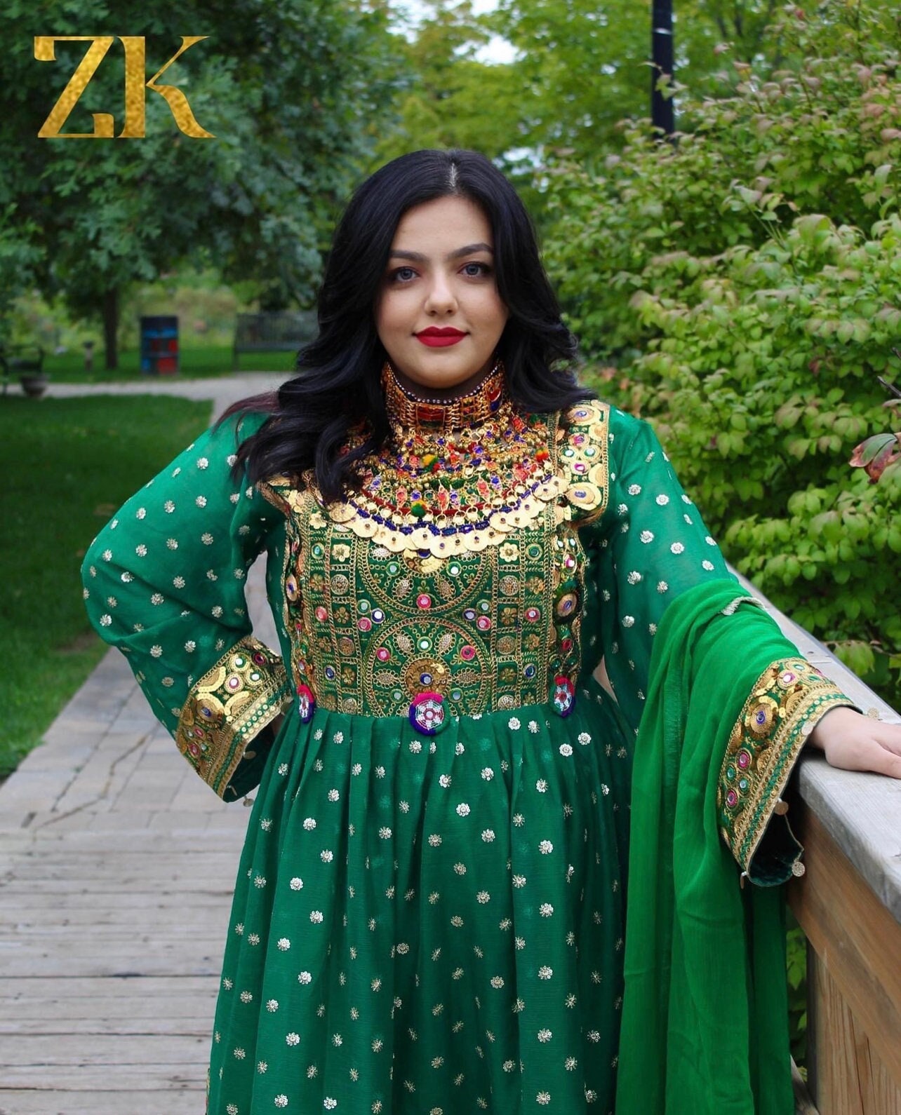 Green top nikkah dress