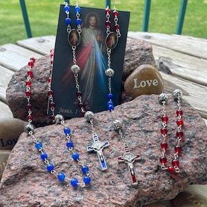 Divine Mercy Chaplet Rosary and Prayer Card