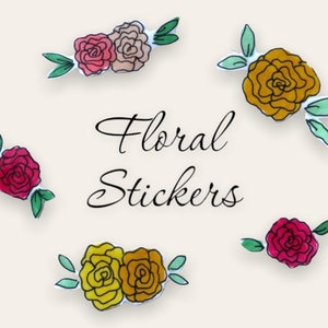 Mini Blumen Aufkleber / Botanisch / Botanisch Boho Floral Designed Sticker Pack / Ringelblume / Rose / Bullet Journal Aufkleber
