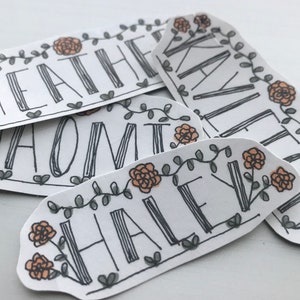 Op maat gemaakte bloemen botanische sticker/doodles/voor u gemaakt/extra gratis stickers/