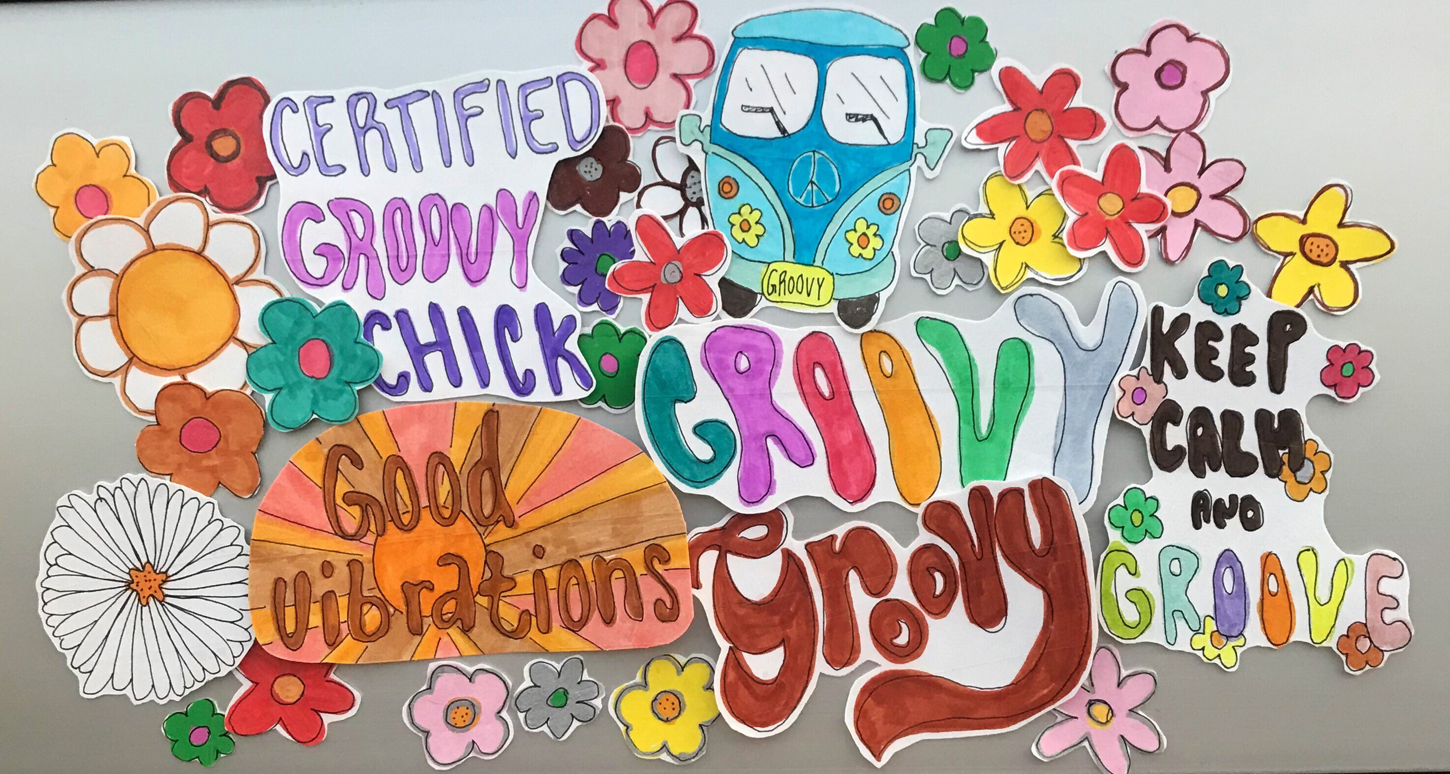 10 Groovy Stickers / Hippie Indie Retro Sticker Labels / Surprise ...