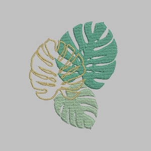 Machine Embroidery Designs Monstera Leaves , Floral Set, Botanicals, Monstera Leaves , Flower , Garden, Plant , Petals , Natural , Jungle