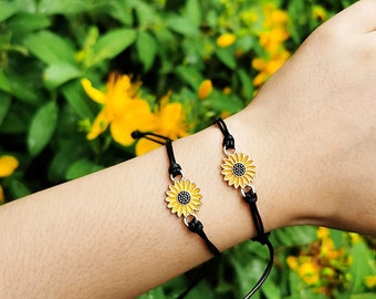 Bigsweety Braided Rope Bracelets Handmade Sunflower Bracelets Beaded Boho Waterproof Bracelets Friendship Bracelets for Women Girls