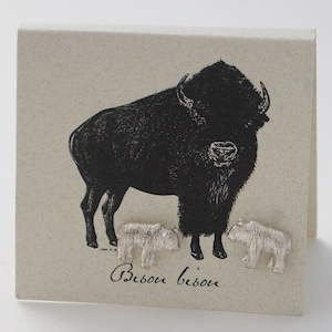 Buffalo Post Earrings - sterling silver plate