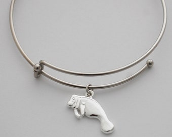 Manatee bedelarmband - sterlingzilveren lamantijn bedel
