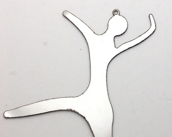 Unique Dancer Ornament - contemporary silver metal