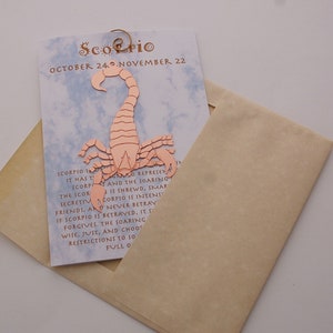 Cartão e Suncatcher de Enfeite de Natal do Zodíaco Escorpião