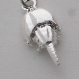 Horseshoe Crab Charm - sterling silver plate