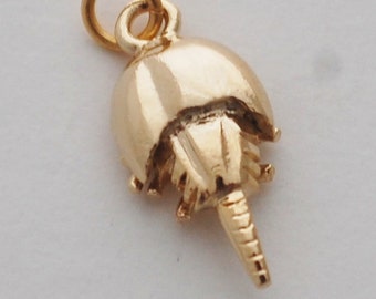 Horseshoe Crab Charm - 14k gold plate