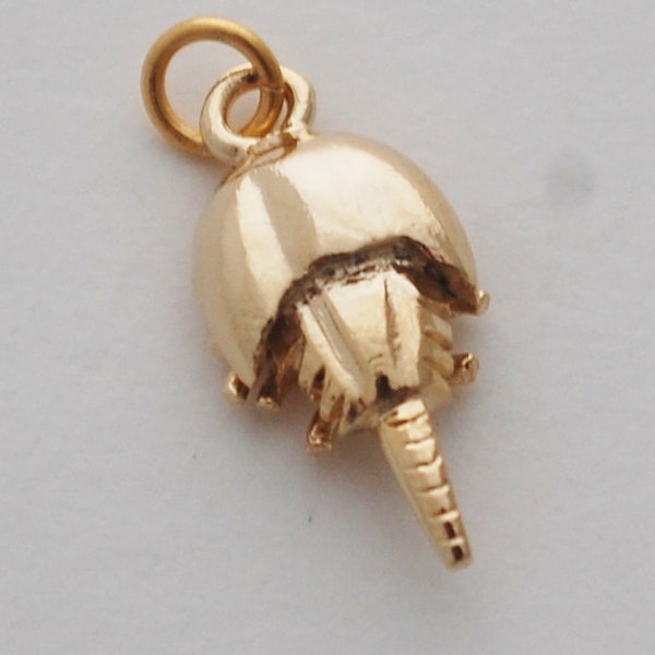 Horseshoe Crab Charm - 14k gold plate