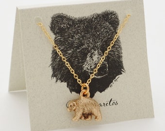 Bear Necklace - 14k gold plate