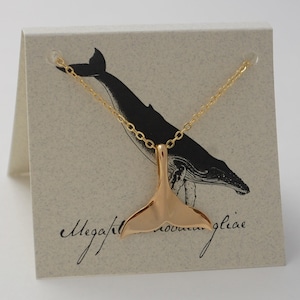 Whale Tail Necklace - 14k gold over sterling silver