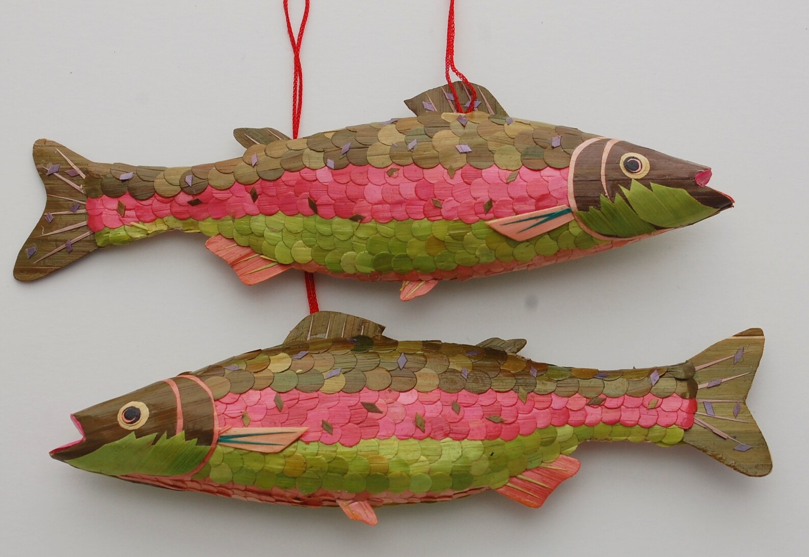 Vintage Red Salmon/rainbow Trout Ornaments TWO FISH Etsy