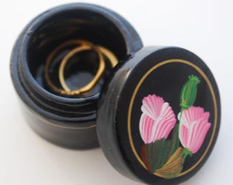 ヴィンテージ風花柄漆器ジュエリーボックス - リングボックス - Etsy 日本